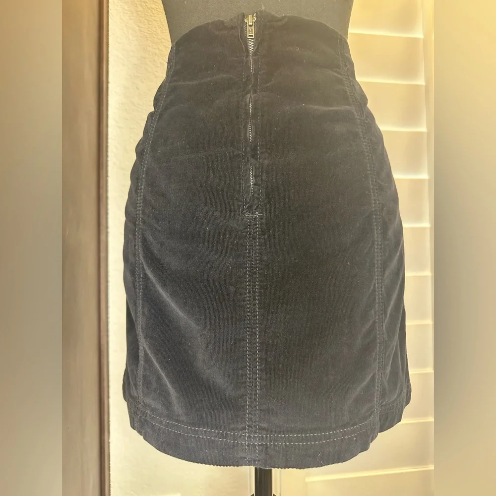 NWOT Free People Corduroy Mini Skirt, Black
